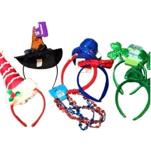 Lot of holiday headbands and plastic beads